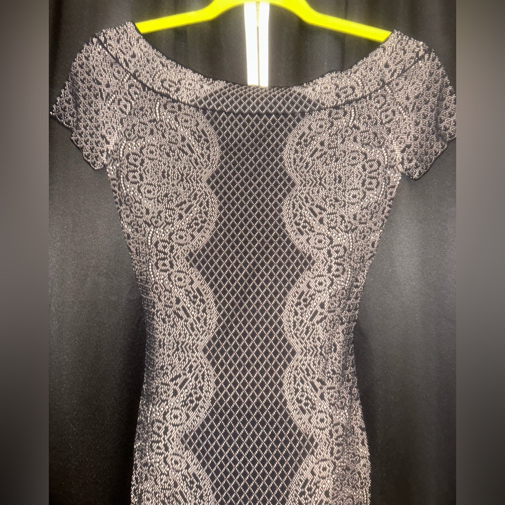BCBGMaxAzria Black and White Cap Sleeve Dress - Picture 5 of 16